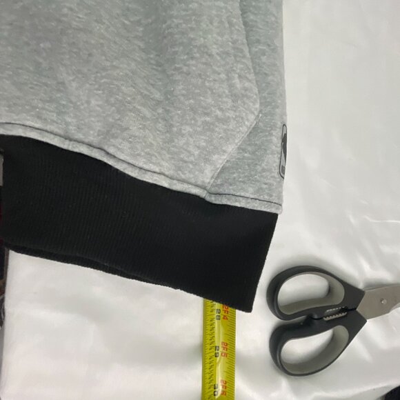 NBA Colorblock Black Gray Hoodie Sweatshirt M Logo Graphic Long Sleeves Sporty - Picture 9 of 10